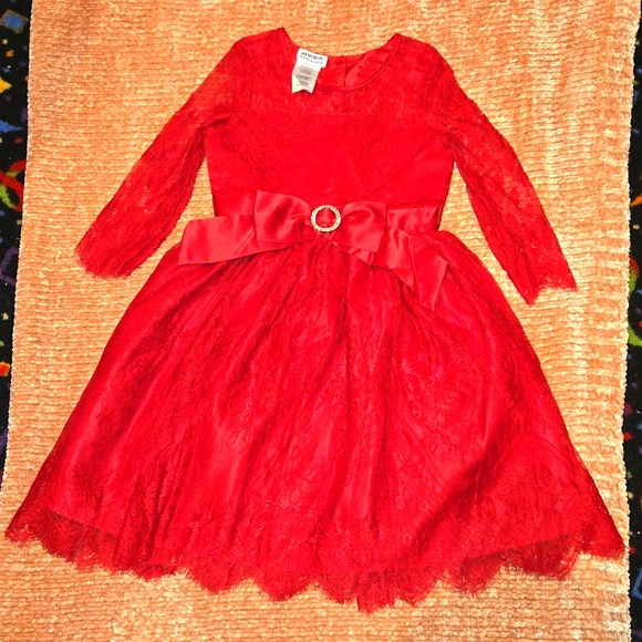 Blueberi Boulevard beautiful Red Dress girls size 7 - Picture 1 of 7